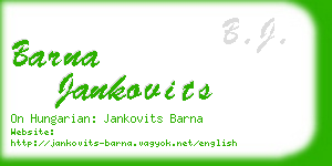 barna jankovits business card